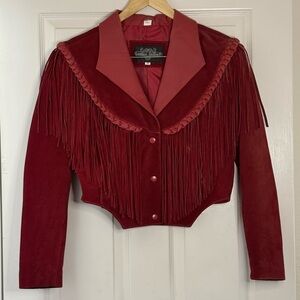 Red Leather Fringe Jacket